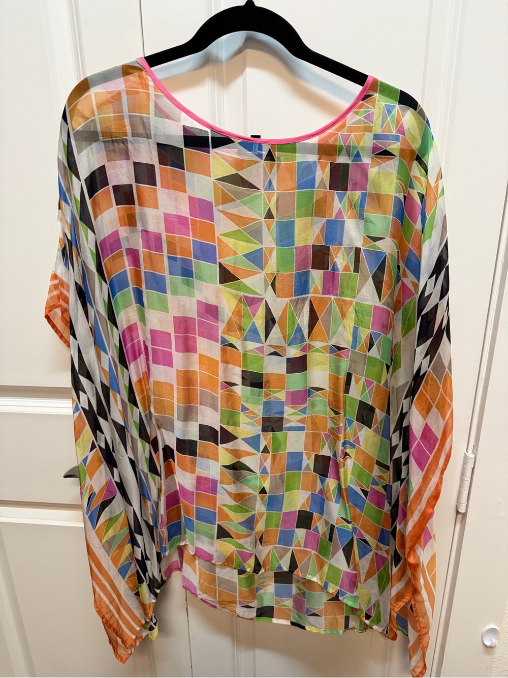 Hale Bob Multicolor Geometric Tunic - Pink, Orange, Green, Blue, Black